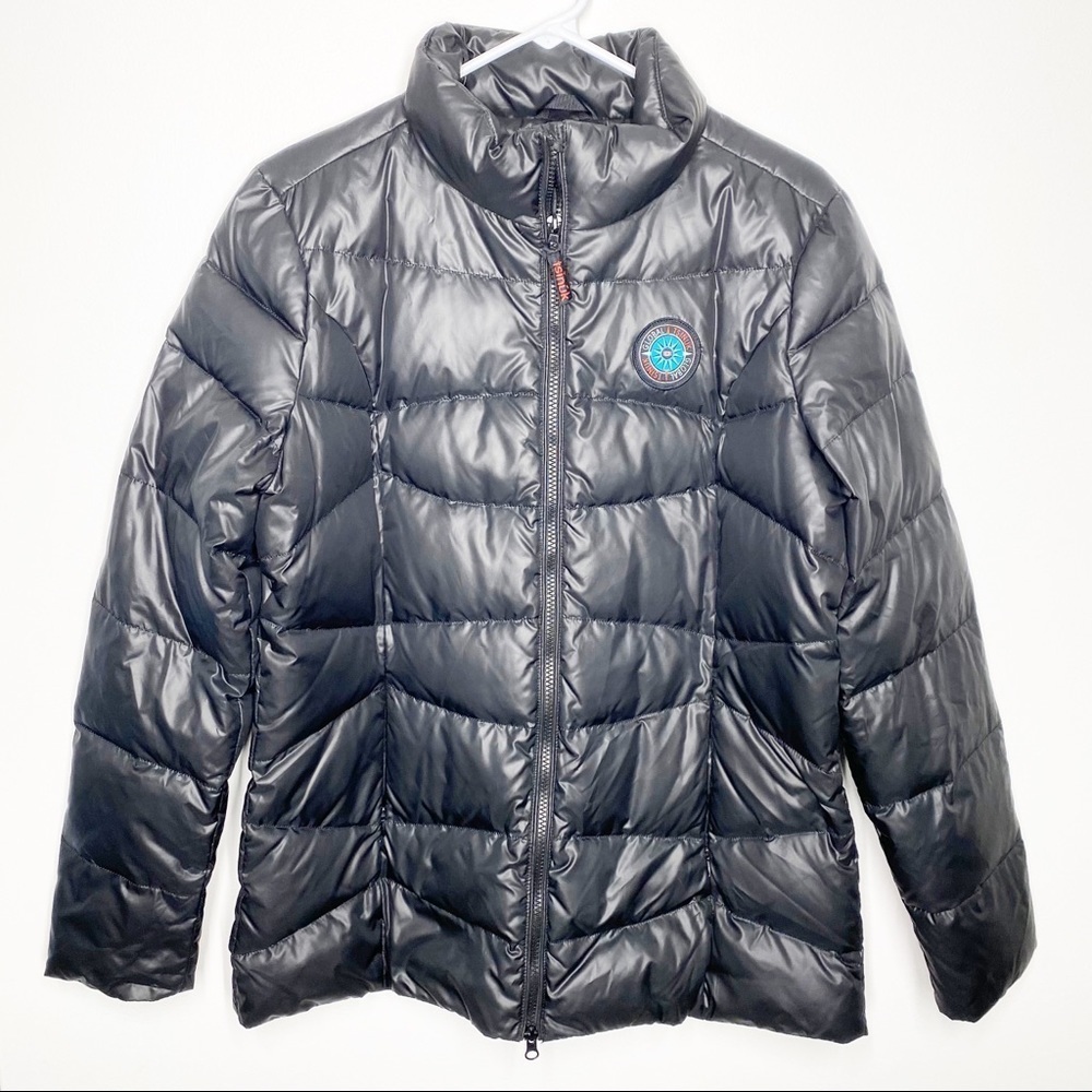 Global Tsinuk Black Down Puffer Coat NWOT